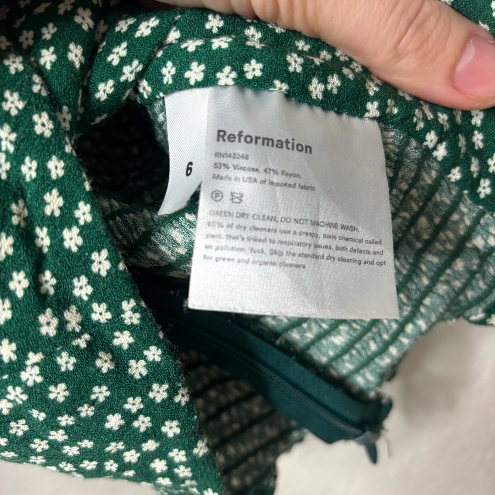 Reformation Meyer Floral Print Tie Strap Tank Top In Wyoming Green Size 6 Small - Picture 4 of 5